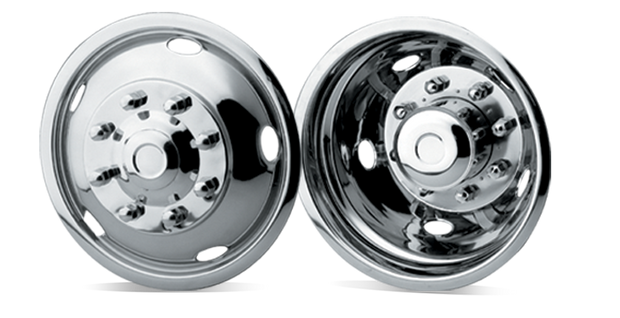 16" Stainless Steel Ford Dual 8-Lug Top Lug Install Dually Set