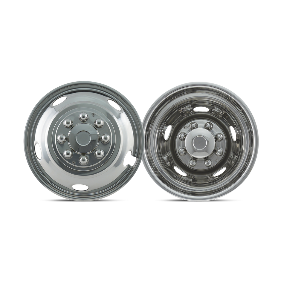 17" Stainless Steel Dodge 8-Lug Top Lug Install Dually Set
