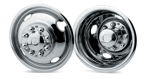 19.5" Stainless Steel Chevy 5-Lug (F) 10-Lug ® Top Lug Install 5-Hole Design Dually