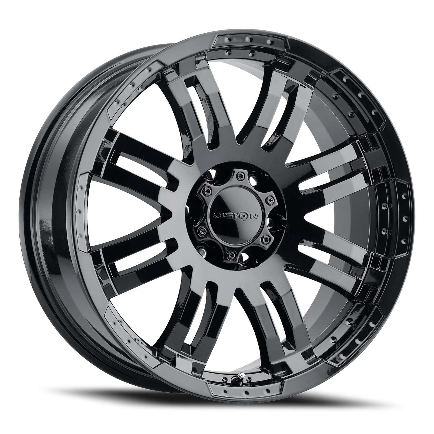 Vision Warrior 16x8 8x165.1 -6mm Gloss Black : 375-6881GB-6