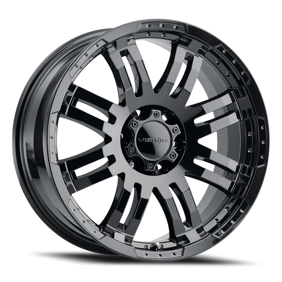 Vision Warrior 16x8 8x165.1 -6mm Gloss Black : 375-6881GB-6
