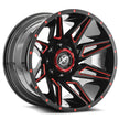 XF Off-Road XF-218 20x10 5x139.7/5x150 ET -24 (Gloss Black & Red Milled) - XF-218201051397150-24GBMLR