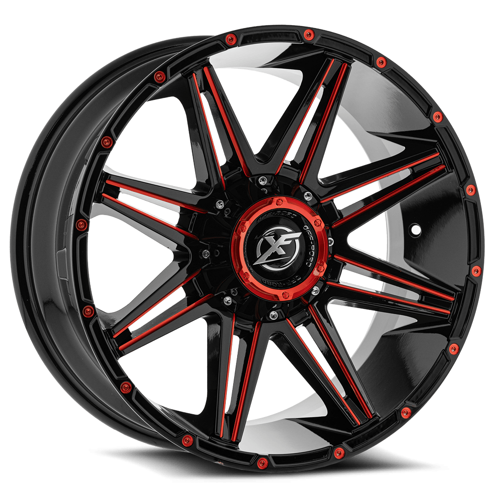 XF Off-Road XF-220 17x9 6x135/6x139.7 ET 0 (Gloss Black & Red Milled) - XF-220179061351397+0GBRM