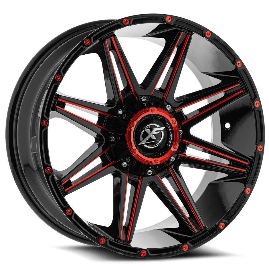 XF Off-Road XF-220 17x9 6x135/6x139.7 ET 0 (Gloss Black & Red Milled) - XF-220179061351397+0GBRM
