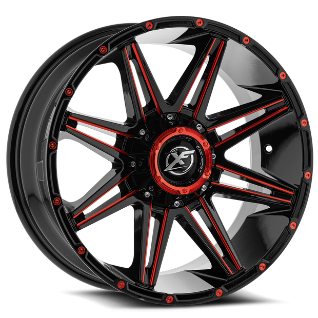 XF Off-Road XF-220 17x9 6x135/6x139.7 ET 0 (Gloss Black & Red Milled) - XF-220179061351397+0GBRM
