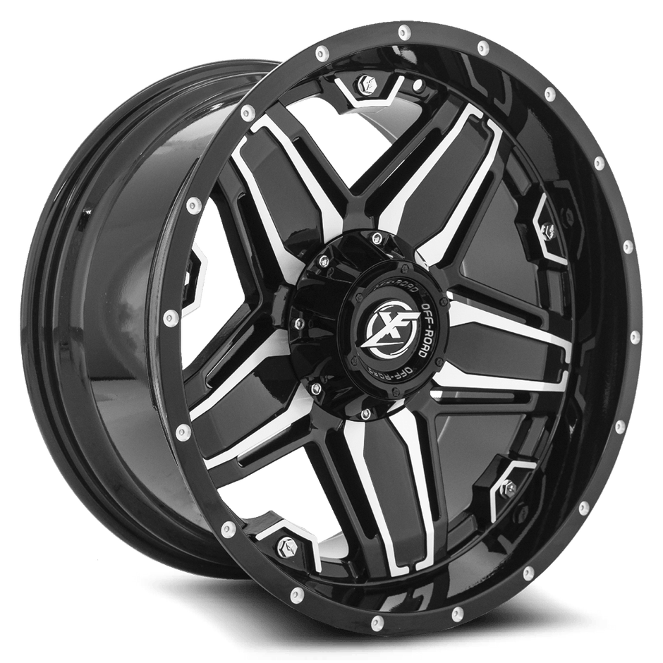 XF Off-Road XF-223 20x12 6x135/6x139.7 ET -44 (Gloss Black & Machined) - XF-223201261351397-44GBM