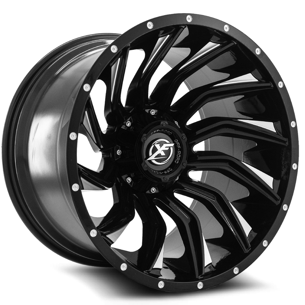XF Off-Road XF-224 20x9 8x165.1/8x180 ET 0 (Gloss Black & Milled) - XF-224209081651180+0GBML