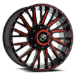 XF Off-Road XF-226 22x12 6x135/6x139.7 ET -44 (Gloss Black & Red Milled) - XF-226221261351397-44GBMLR