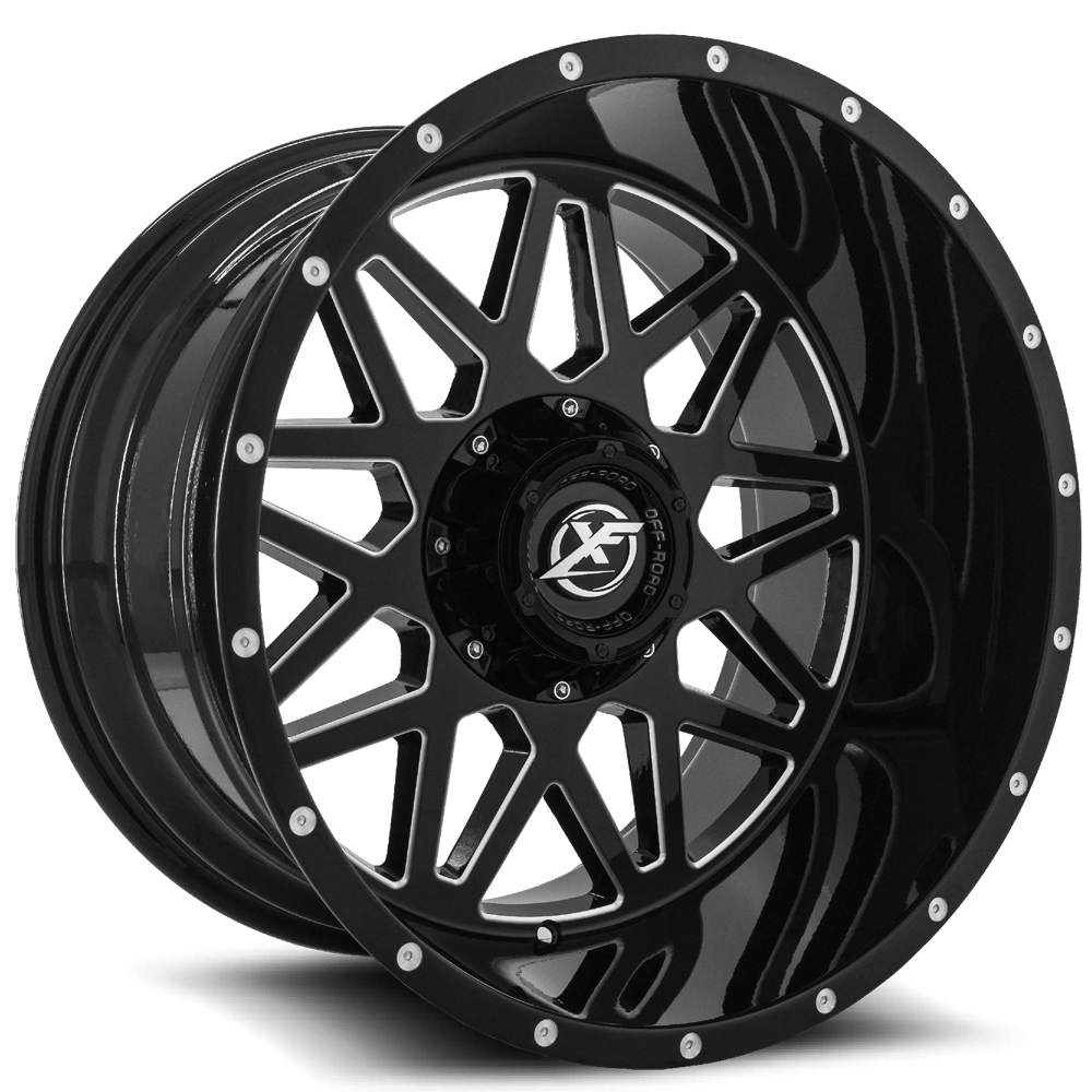 XF Off-Road XF-211 20x12 5x114.3/5x127 ET -44 (Gloss Black & Milled) - XF-211201251143127-44GBML