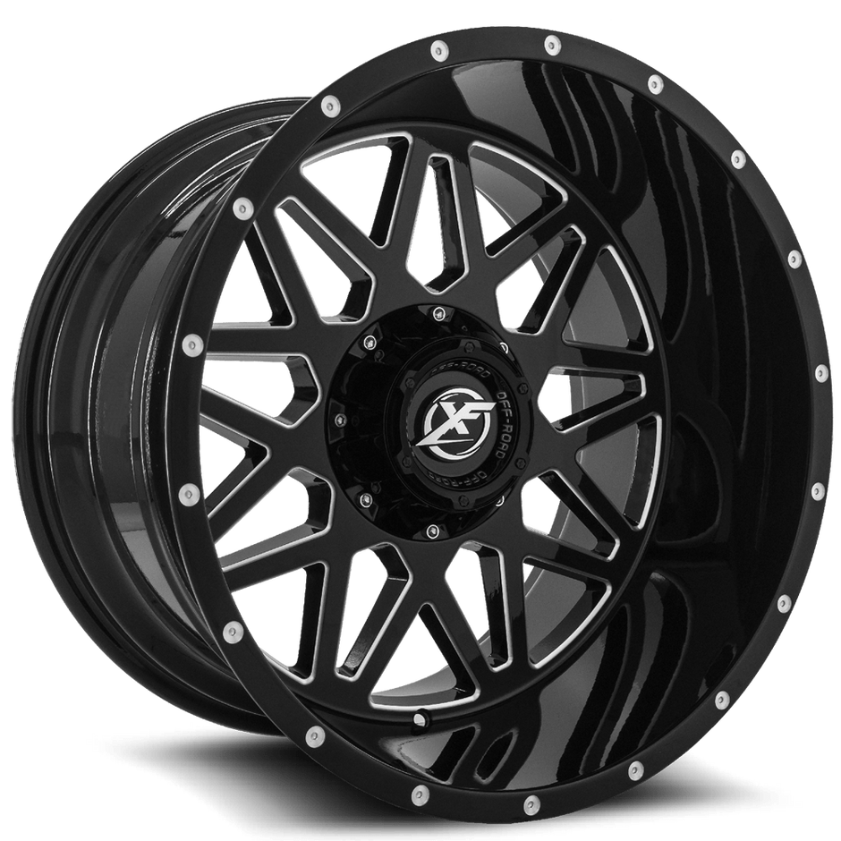 XF Off-Road XF-211 20x12 5x114.3/5x127 ET -44 (Gloss Black & Milled) - XF-211201251143127-44GBML