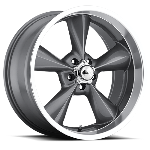 B/G Rod Works Old School 17x8 5x127 ET 0 R/S 4.50 CB 78.1 Gun Metal Machined Lip - OS 780-5127-00 GML