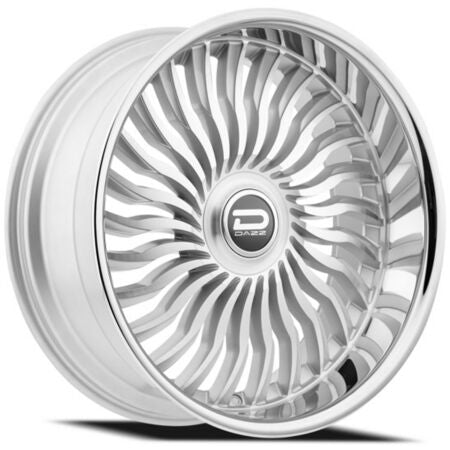 DAZZ 24x10 SNATCH 5x120.7 5x127 0 5.47 77.98 GLOSS SILVER BRUSHED CHROMED STAINLESS STEEL LIP  - D102240008P0022