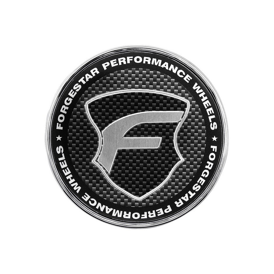 Forgestar 2.45" O-Ring Cap Flat Chrome base/Carbon Fiber Lens/CHR Logo - 10F1763CHGKC