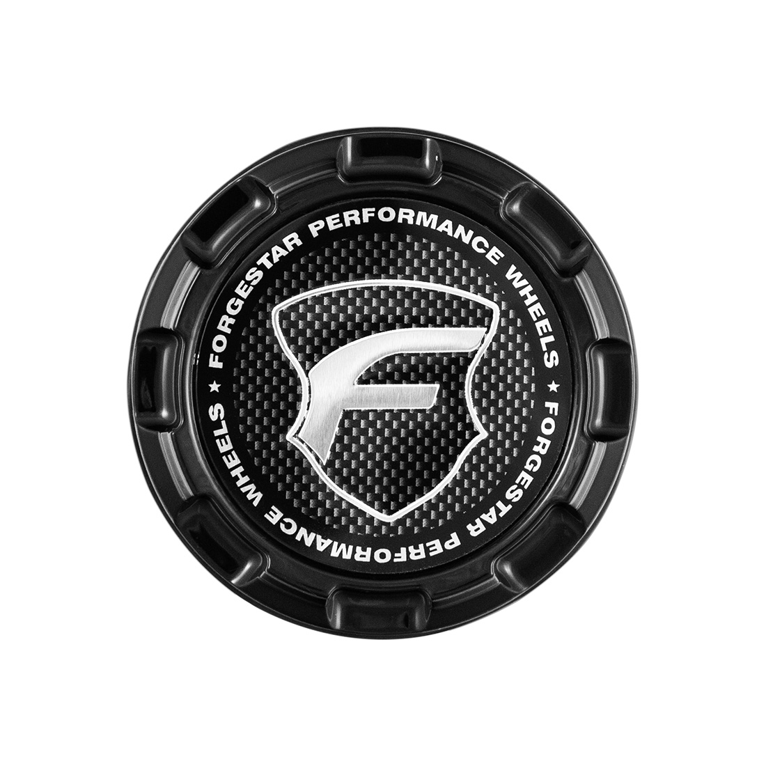 Forgestar D5 Short Gloss Black Cap / Karbon-CHR Logo - 10F1978GBGKC