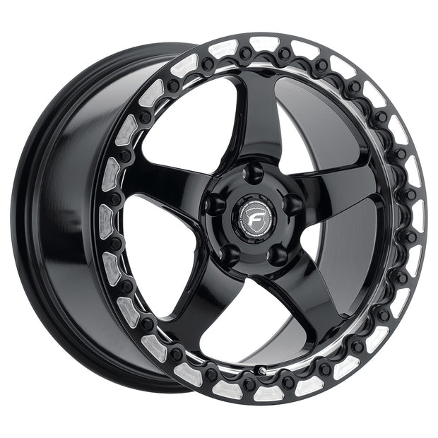 15x10 D5 Beadlock 5x120.65 Et50 Bs7.5 Gloss Black Machined 78 - F001B0063P50