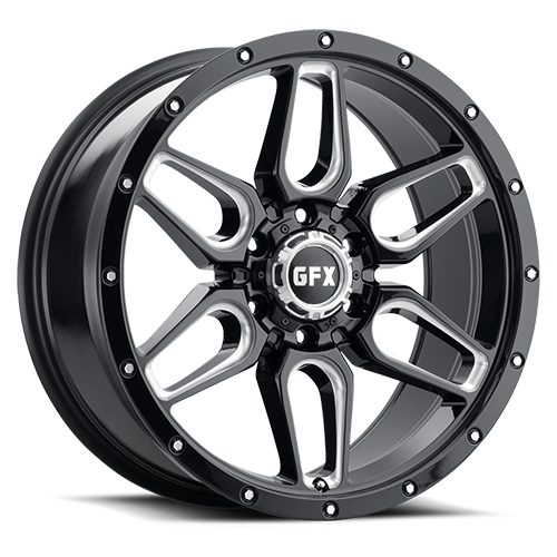 G-FX TR18 17x8.5 5x127 ET 18 CB 71.5 Gloss Black Milled - T18 785-5127-18 GBM