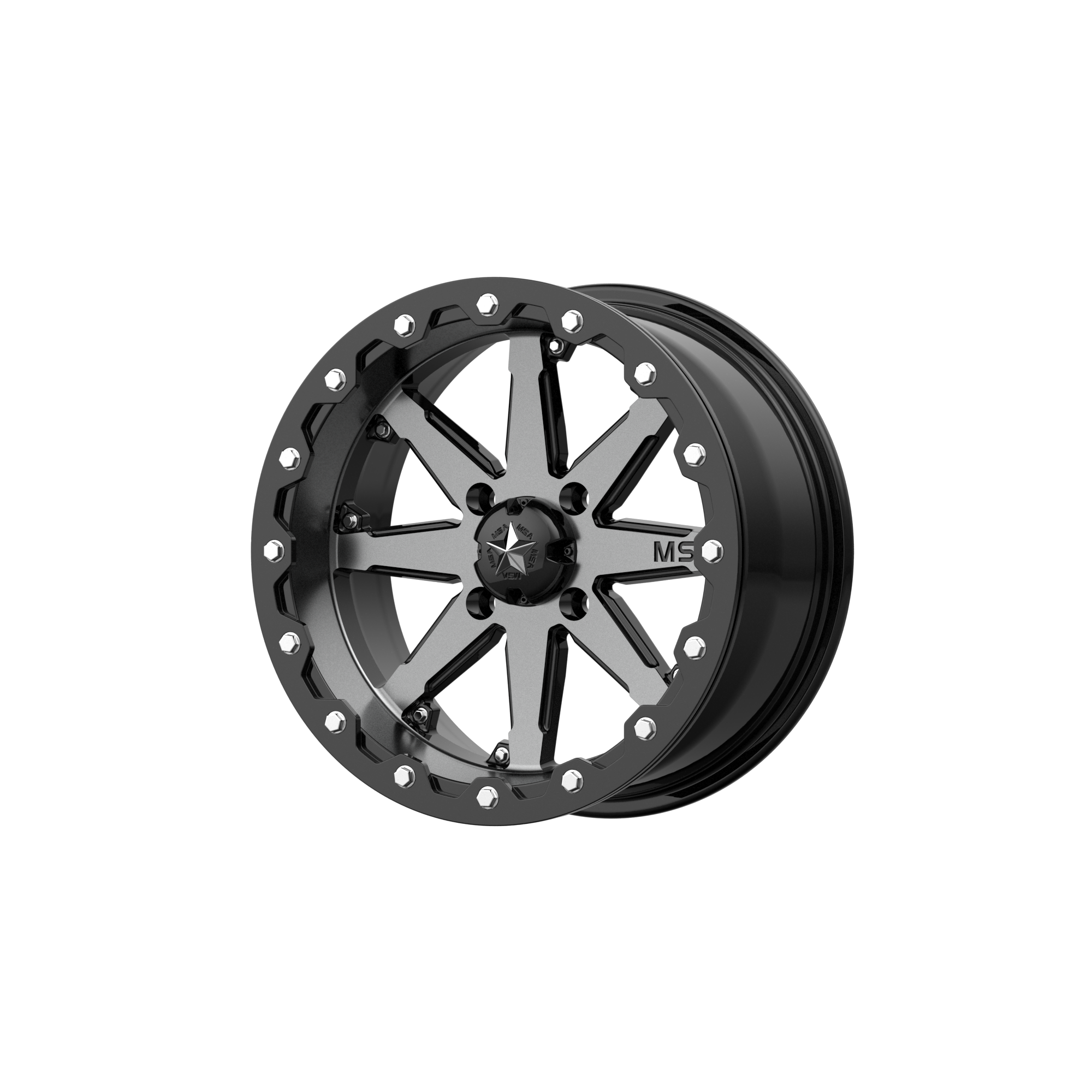 MSA Offroad Wheels M21 Lok UTV Beadlock 14x7 4x156 CHARCOAL - M21-04756
