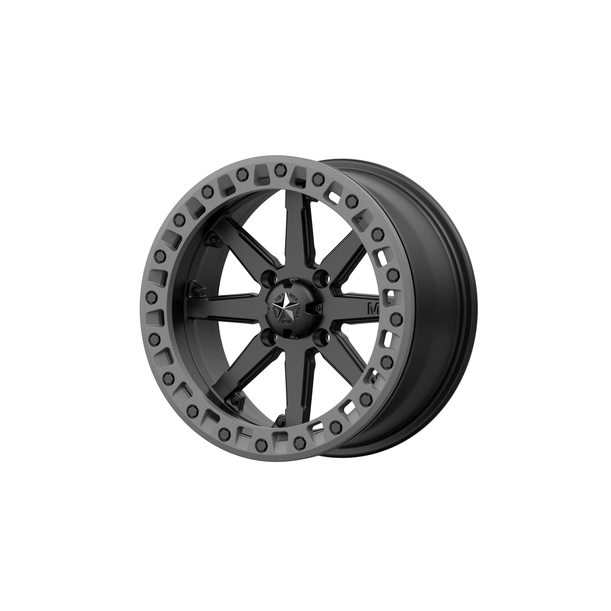 MSA Offroad Wheels M31 LOK2 UTV Beadlock 14x7 4x137 S-BLK M-GRY RG - M31-04737