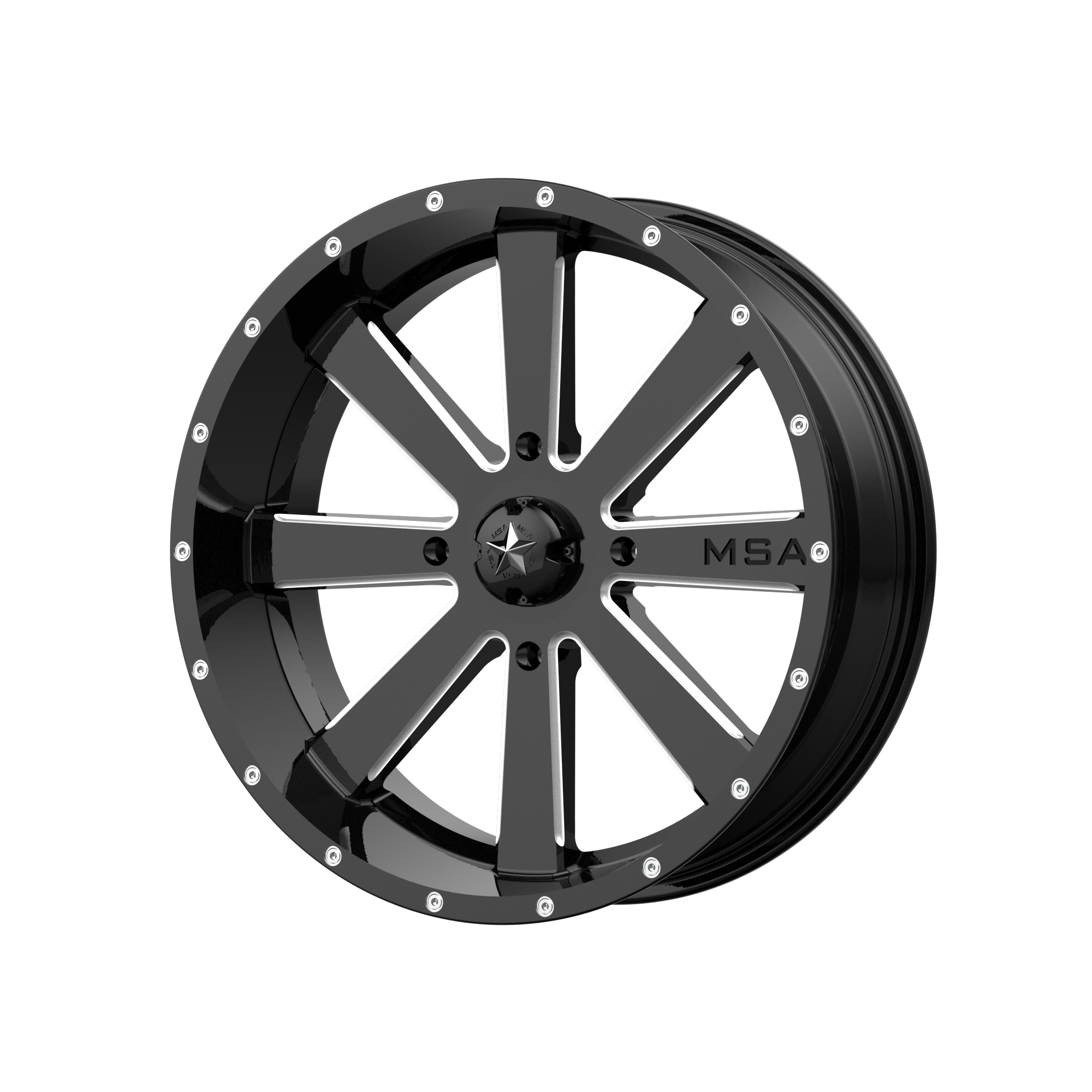 MSA Offroad Wheels M34 Flash UTV 22x7 4x137 G-BLK MILL - M34-022737M