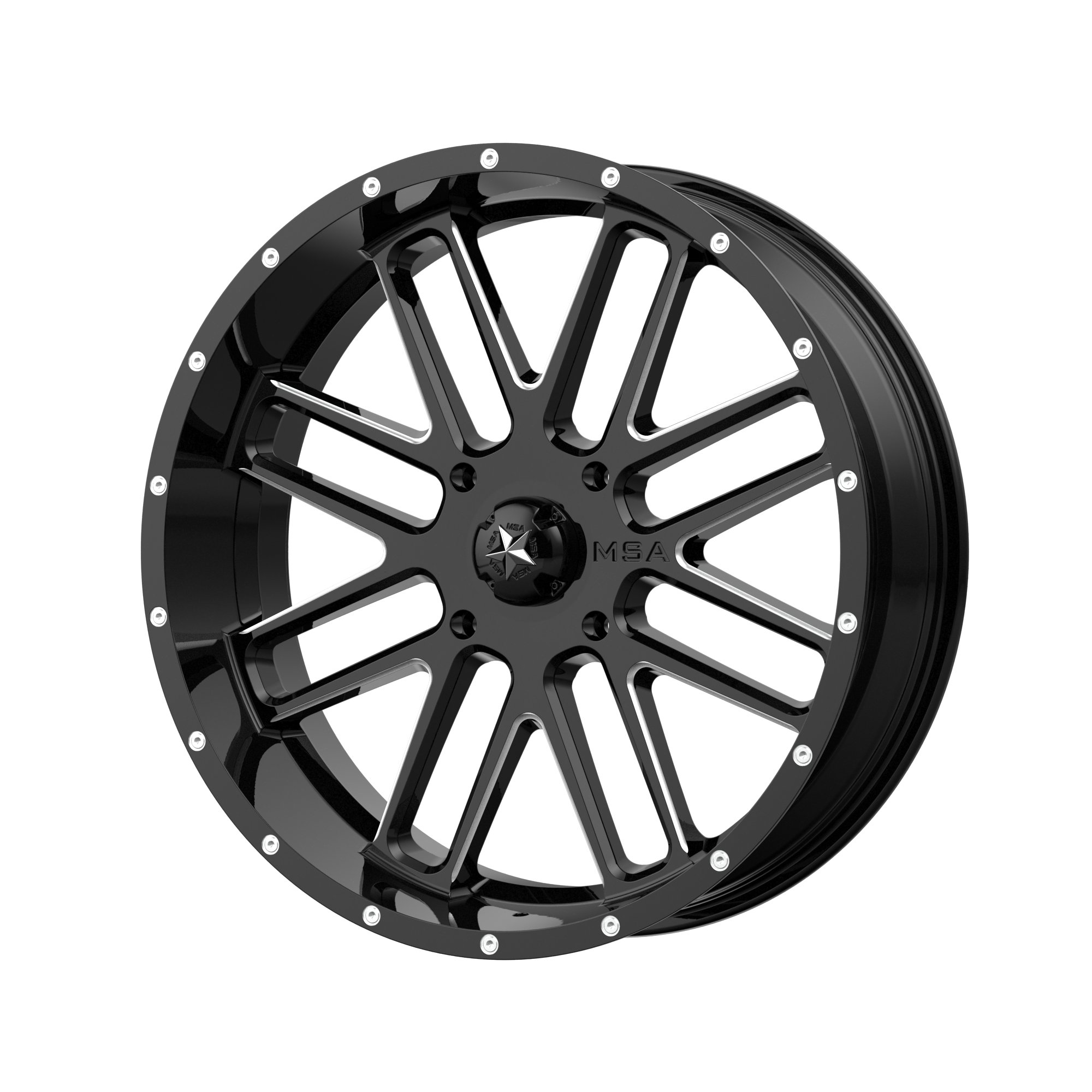 MSA Offroad Wheels M35 Bandit UTV 18x7 4x137 G-BLK MILL - M35-018737M