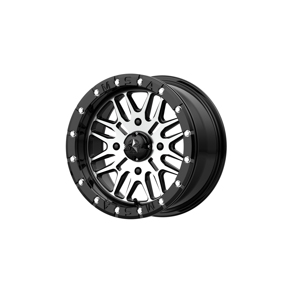 MSA Offroad Wheels M37 Brute UTV Beadlock 18x7 4x156 G-BLK MACH - M37-018756