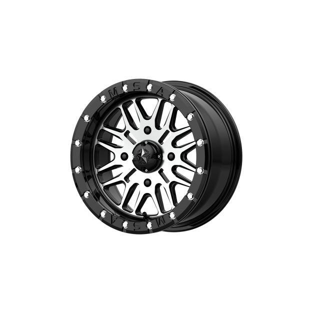 MSA Offroad Wheels M37 Brute UTV Beadlock 18x7 4x156 G-BLK MACH - M37-018756