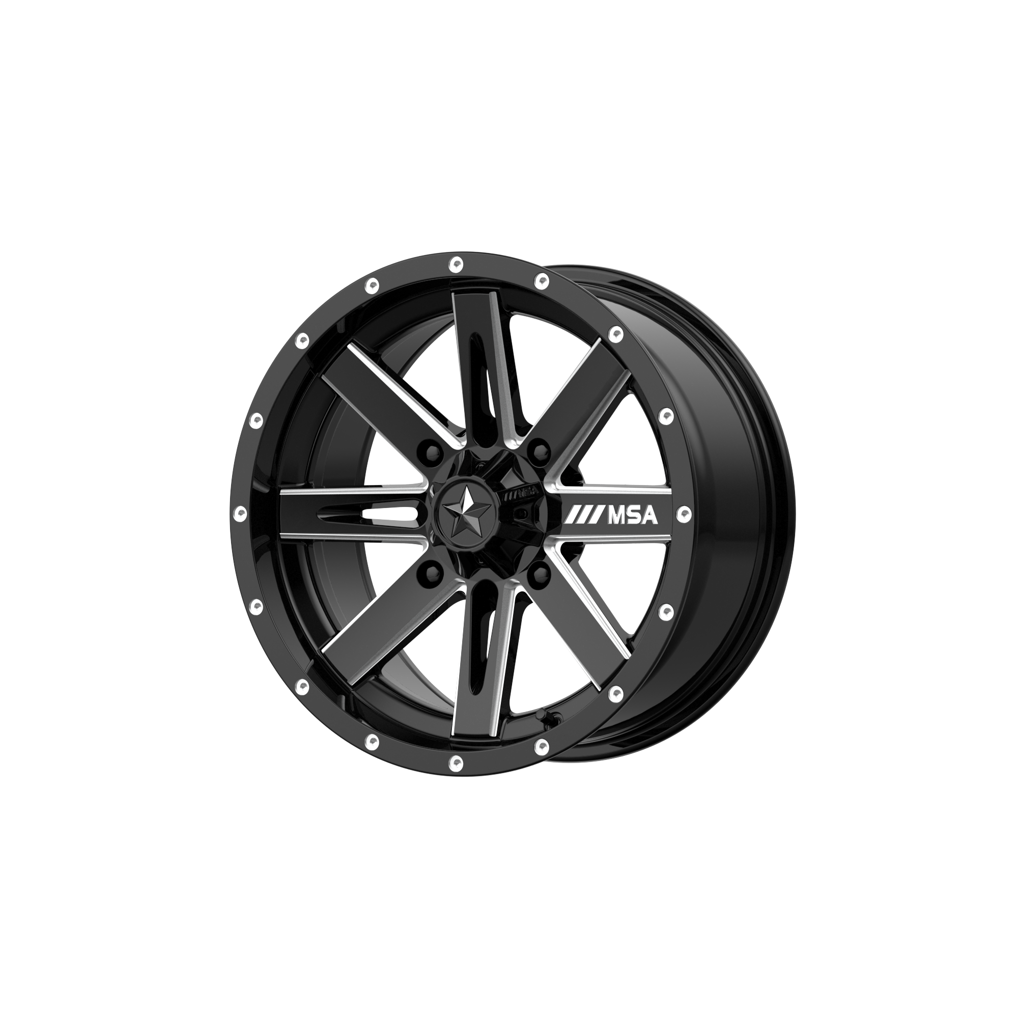 MSA Offroad Wheels M41 Boxer UTV 14x7 4x156 G-BLK MILL - M41-04756