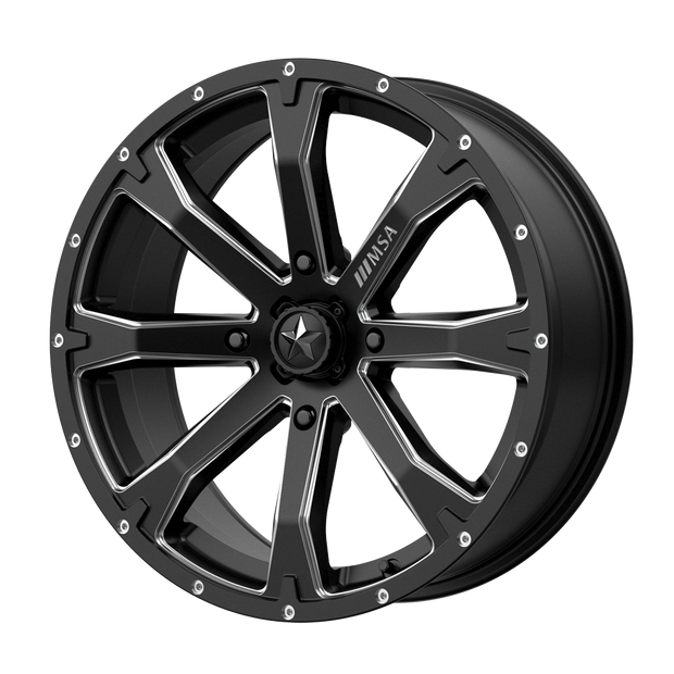 MSA Offroad Wheels M42 Bounty UTV 18x7 4x156 S-BLK MILL - M42-08756