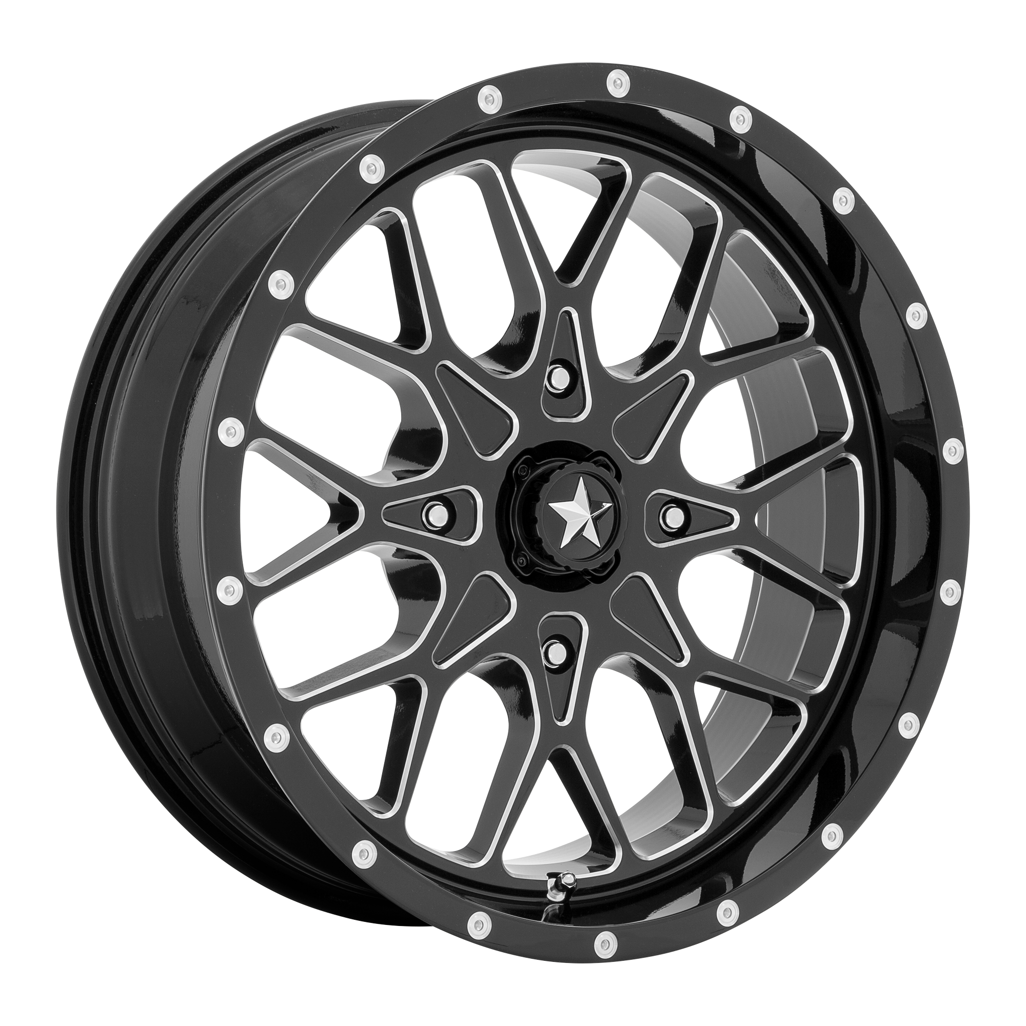 MSA Offroad Wheels M45 Portal UTV 20x7 4x110 G-BLK MILL - M45-020710M