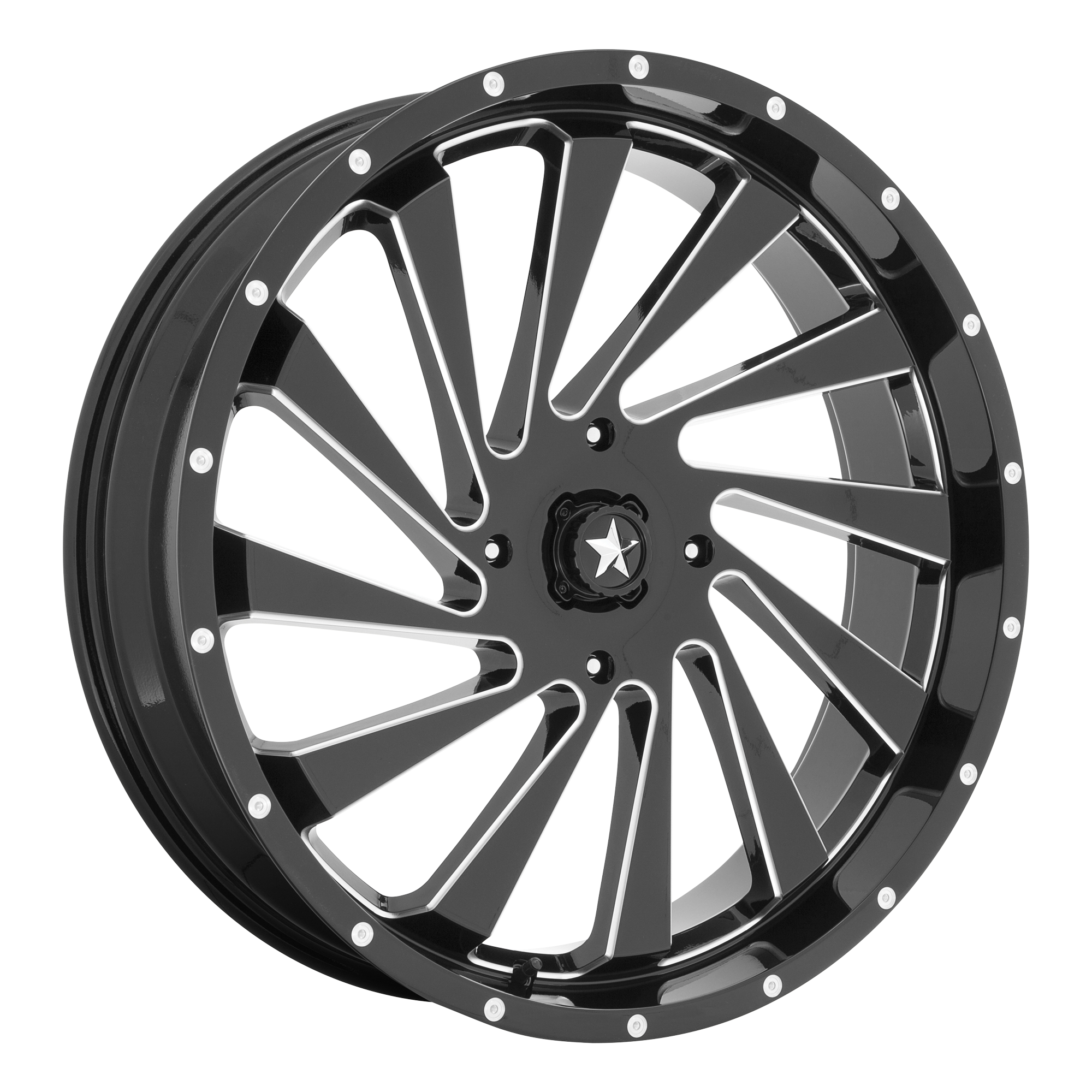 MSA Offroad Wheels M46 Blade UTV 20x7 4x156 G-BLK MILL - M46-020756M
