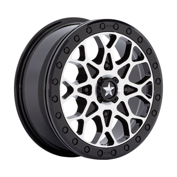MSA Offroad Wheels M48 Portal UTV Beadlock 15x6 4x110 G-BLK-MACH BLK-RG - MA048BD15604038