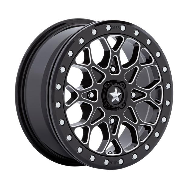 MSA Offroad Wheels M48 Portal UTV Beadlock 15x6 4x110 G-BLK-MILL BLK-RG - MA048BE15604038