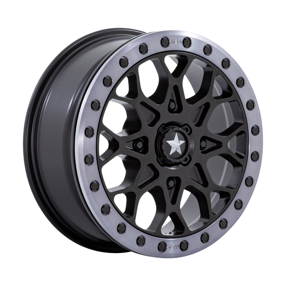 MSA Offroad Wheels M48 Portal UTV Beadlock 15x6 4x110 S-BLK GRY-RG - MA048MT15604038