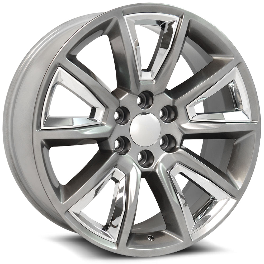 O.E. Revolution C-08 26X10 6X139.7 +31 Cb 78.1 Silver + Chrome Inserts