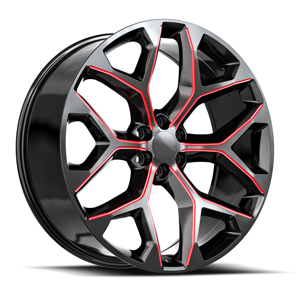 O.E. Revolution G-09 26X10 6X139.7 +31 Cb 78.1 Gloss Black & Red Milled
