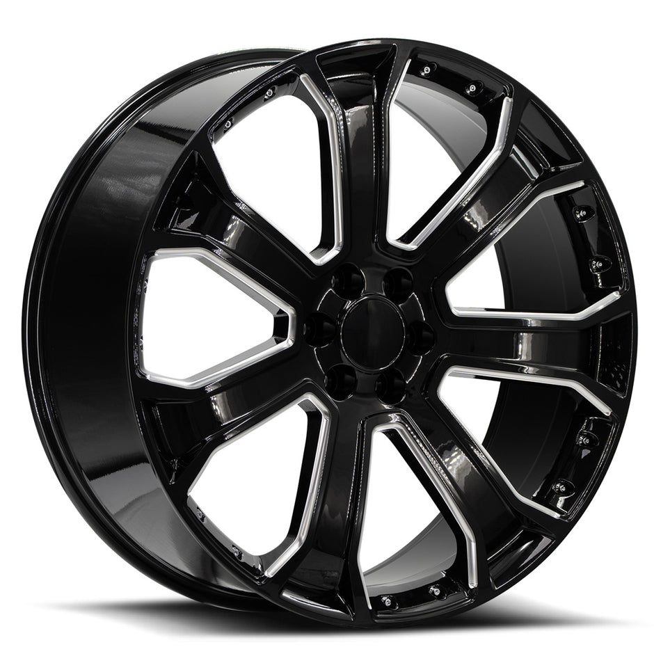 O.E. Revolution G-06 26X10 6X139.7 +31 Cb 78.1 Black Machined Face With Chrome Inserts