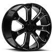O.E. Revolution G-06 26X10 6X139.7 +31 Cb 78.1 Black Machined Face With Chrome Inserts