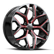 OE. Revolution G-09 26x10 6X139.7 +24 Cb 78.1 Gloss Black & Red Milled