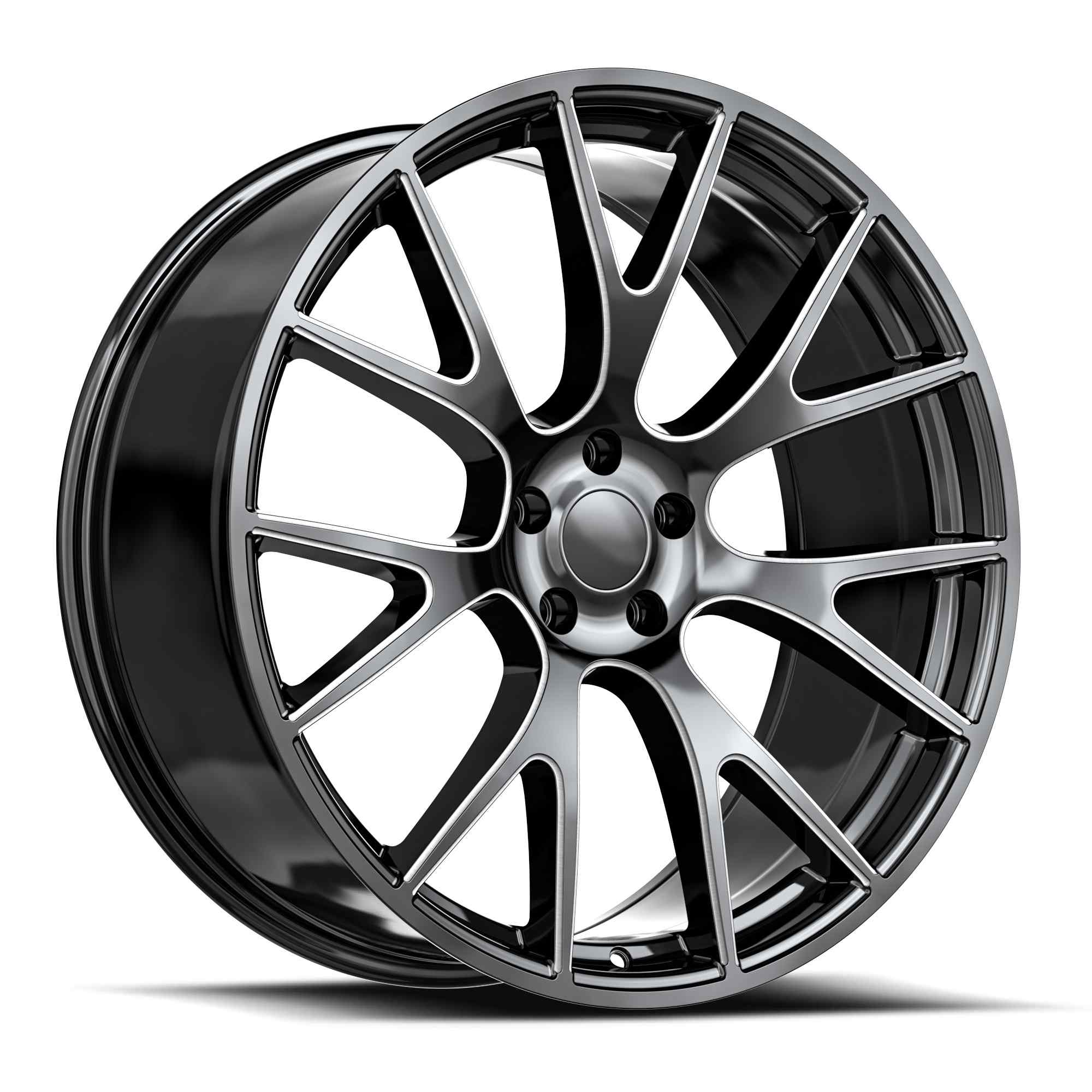 OE. Revolution HC-1 22x9 5X115 +18 Cb 71.5 Gloss Black & Milled