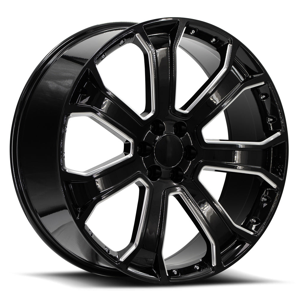O.E. Revolution G-06 24X10 6X139.7 +31 Cb 78.1 Gloss Black & Machined