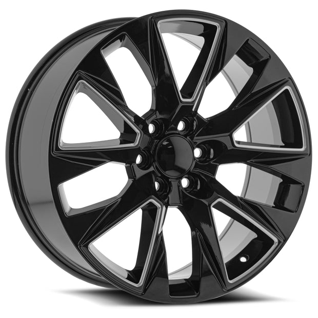 OE. Revolution C-14 24X10 6X139.7 +30 Cb 78.1 Gloss Black & Milled