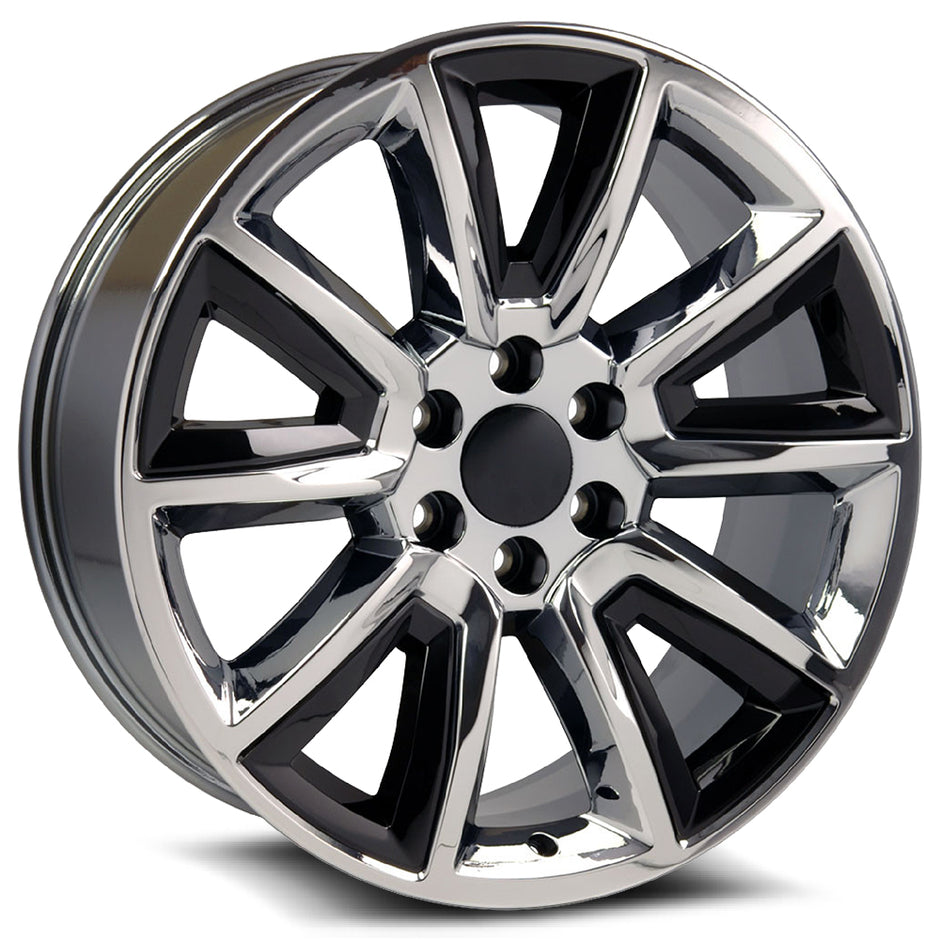 O.E. Revolution C-08 24X10 6X139.7 +31 Cb 78.1 Chrome + Black Inserts
