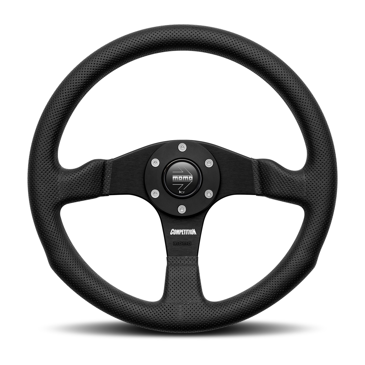 Steering Wheel - Competition, 350 Diam, 40 Dish, Blk Airleather, Blk Spokes - COM35BK0B