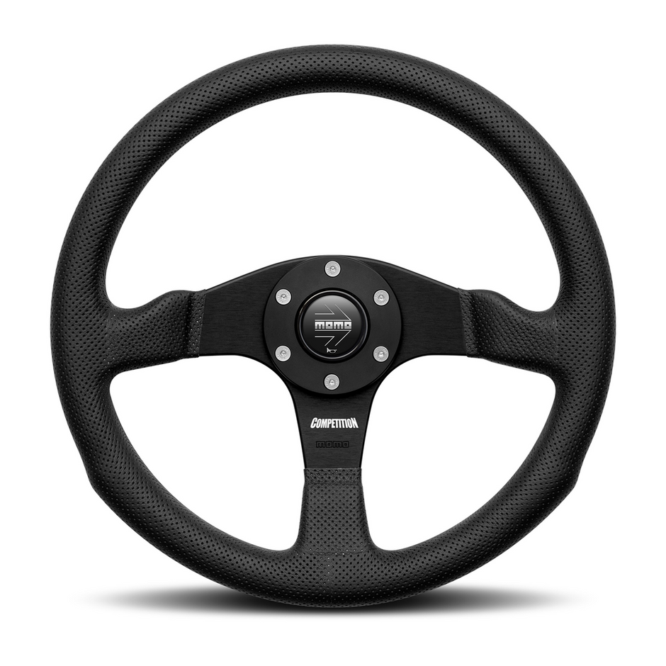 Steering Wheel - Competition, 350 Diam, 40 Dish, Blk Airleather, Blk Spokes - COM35BK0B