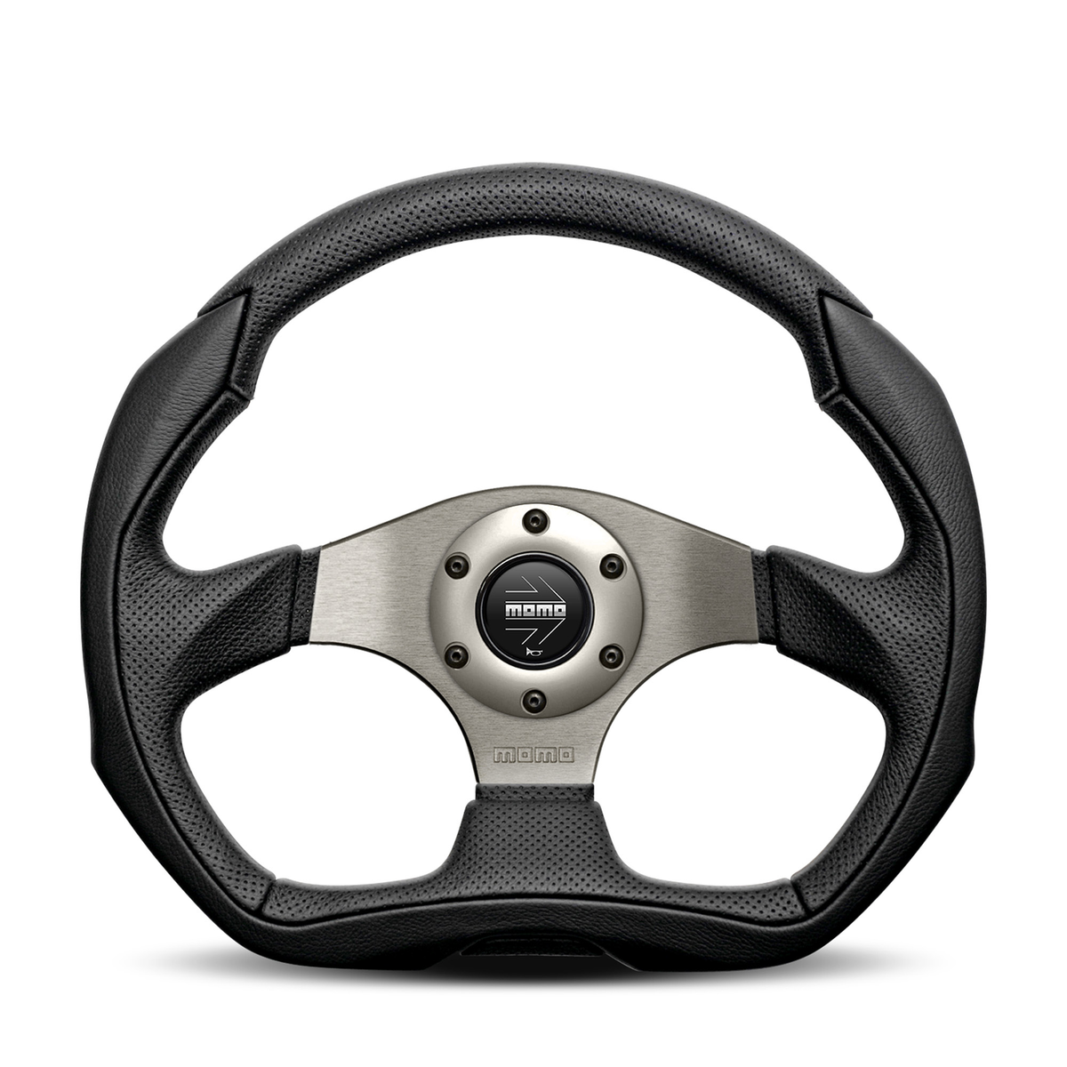 Steering Wheel - Eagle, 350 Diam, 40 Dish, Blk Leather, Anth Spokes - EAG35BK0S