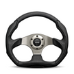 Steering Wheel - Eagle, 350 Diam, 40 Dish, Blk Leather, Anth Spokes - EAG35BK0S