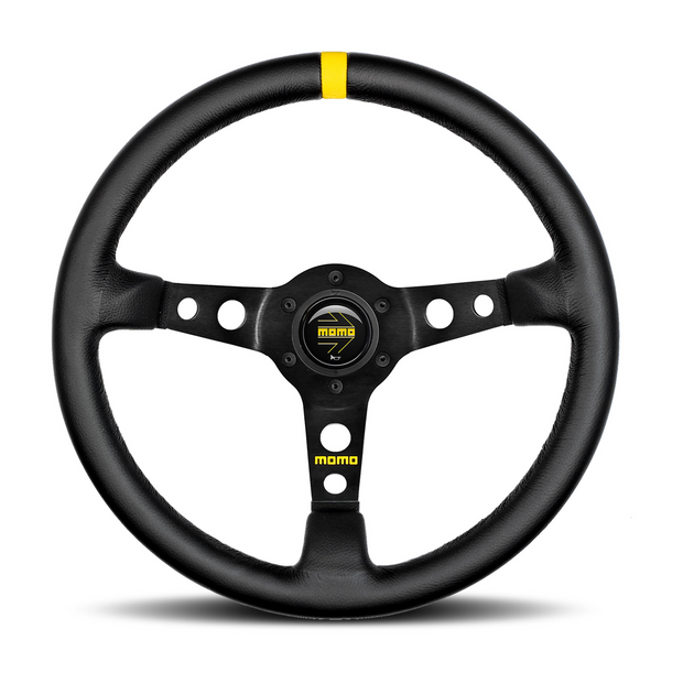 Steering Wheel - MOD.07, 350 Diam, 72 Dish, Blk Leather, Blk Spokes, 1 Stripe - R1905/35L