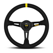Steering Wheel - MOD.08, 350 Diam, 88 Dish, Blk Suede, Blk Spokes, 1 Stripe - R1908/35S