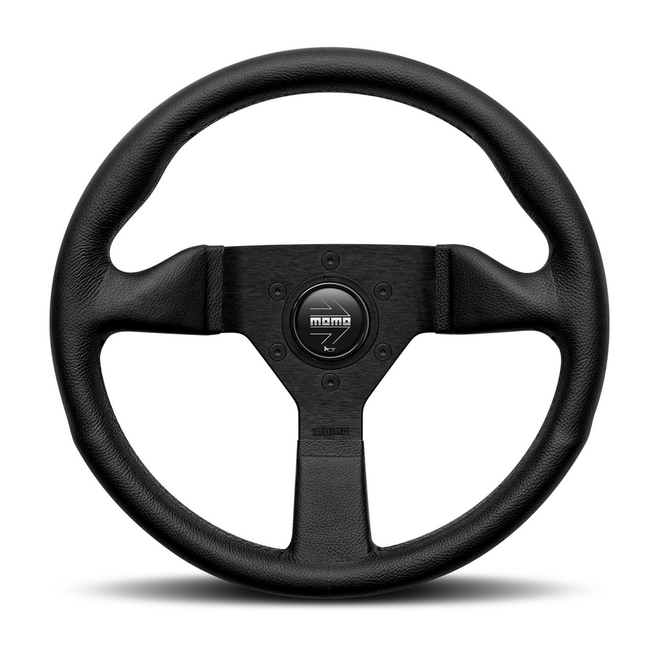 Steering Wheel - Montecarlo, 320 Diam, 40 Dish, Blk Lea, Blk Stitch, Blk Spokes - MCL32BK1B