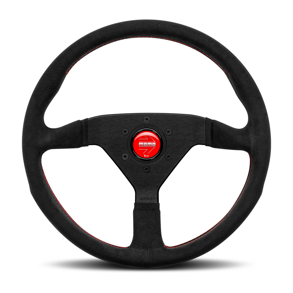 Steering Wheel - Montecarlo, 320 Diam, 40 Dish, Blk Alc, Red Stitch, Blk Spokes - MCL32AL3B